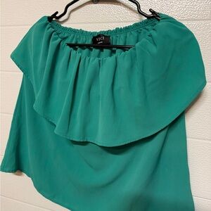 Vici Turquoise Off-Shoulder Top